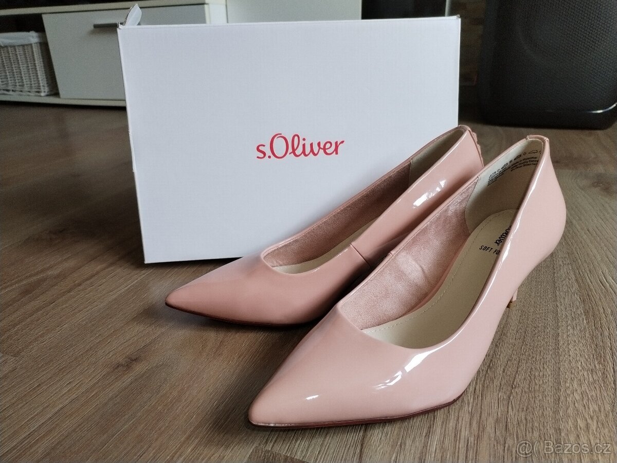 Nové lodičky s.Oliver 41 lesklé růžové