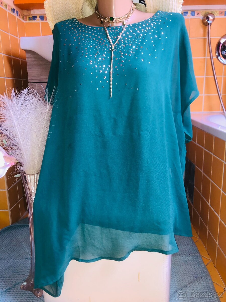 # tunikaXL# spolecenska#halenka #tehotenska# zelena#asymetri