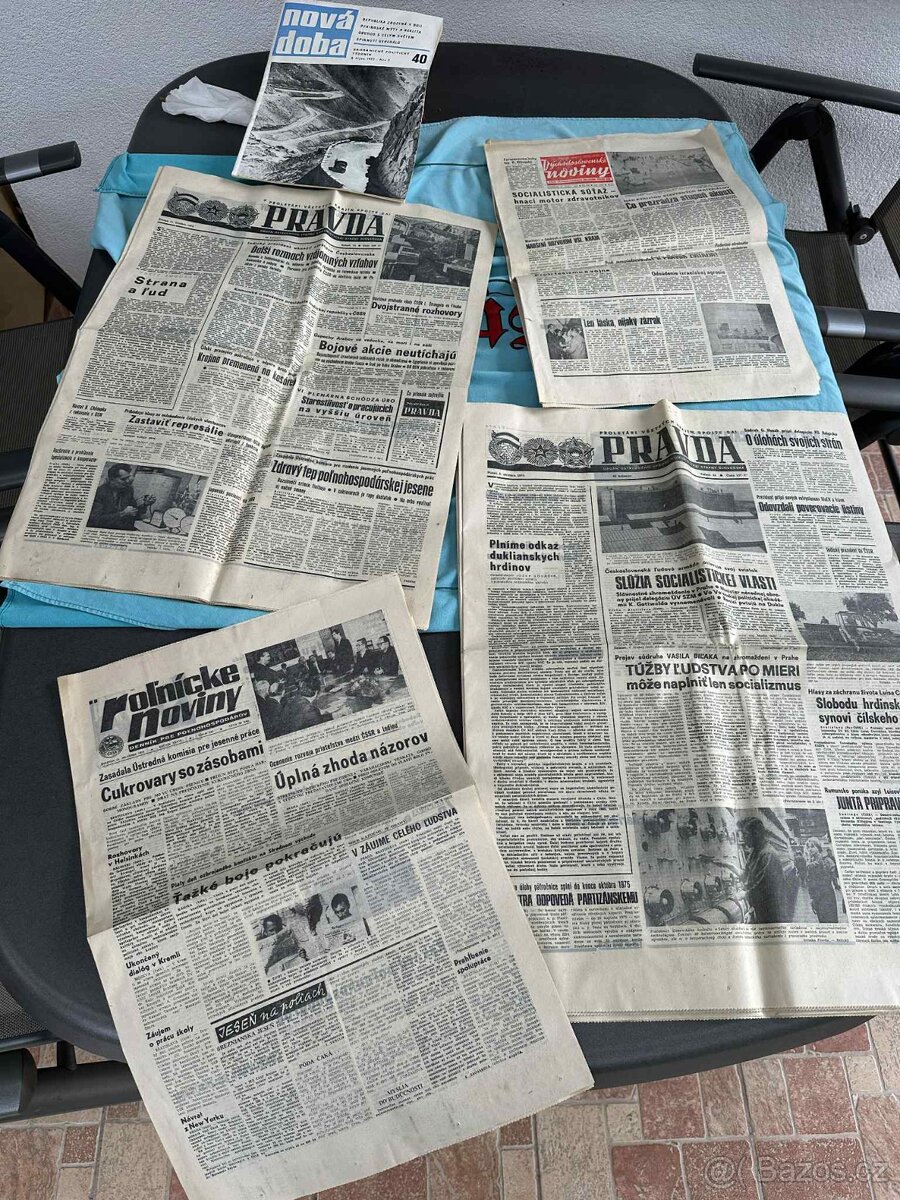 Staré noviny Pravda, rolnicke družstvo, nedelna pravda