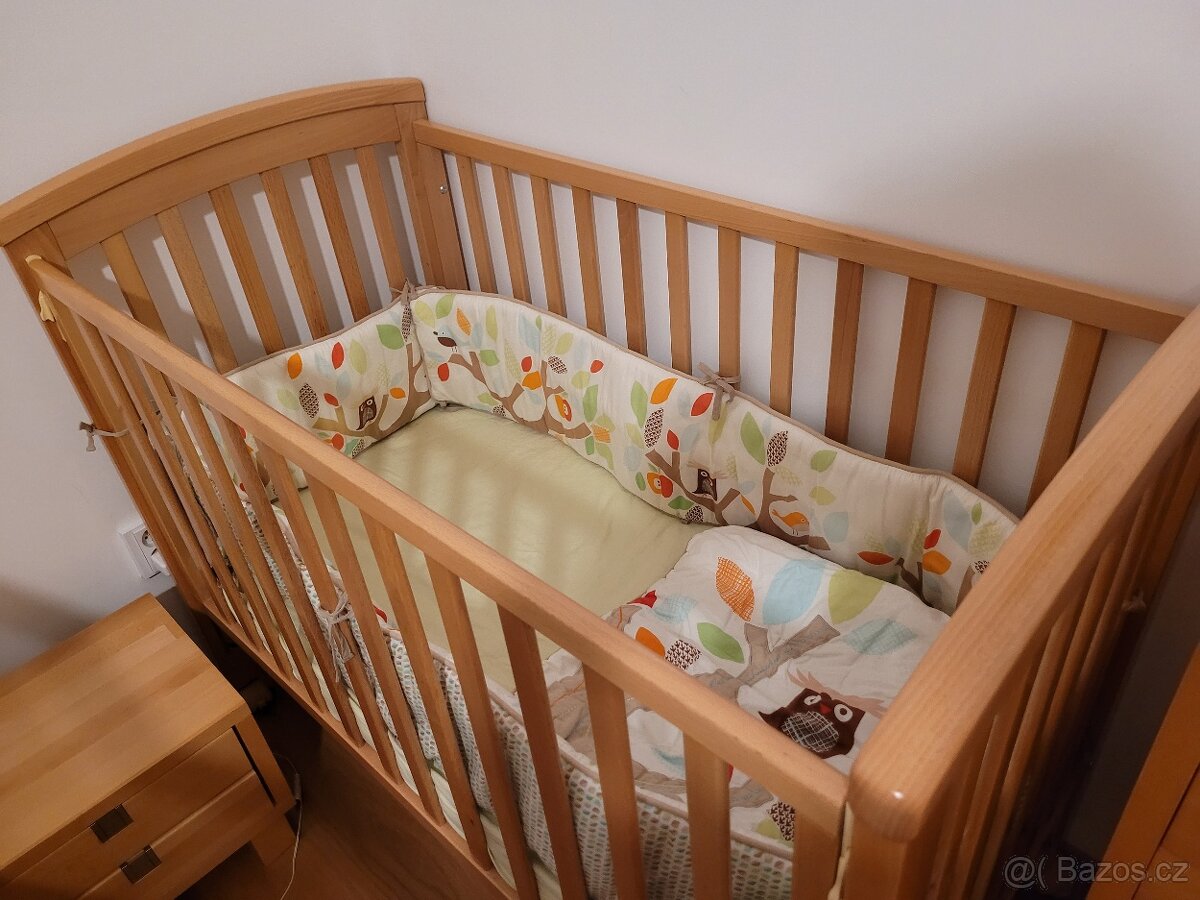 Dětská postýlka Scarlett Laura buk 120 x 60 cm