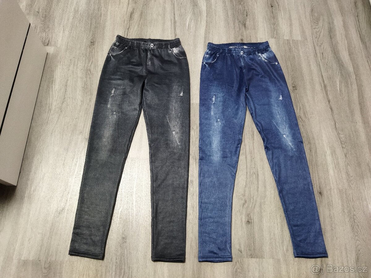 džegíny, legíny, kalhoty vel. 38/40, vel. 164 NOVÉ