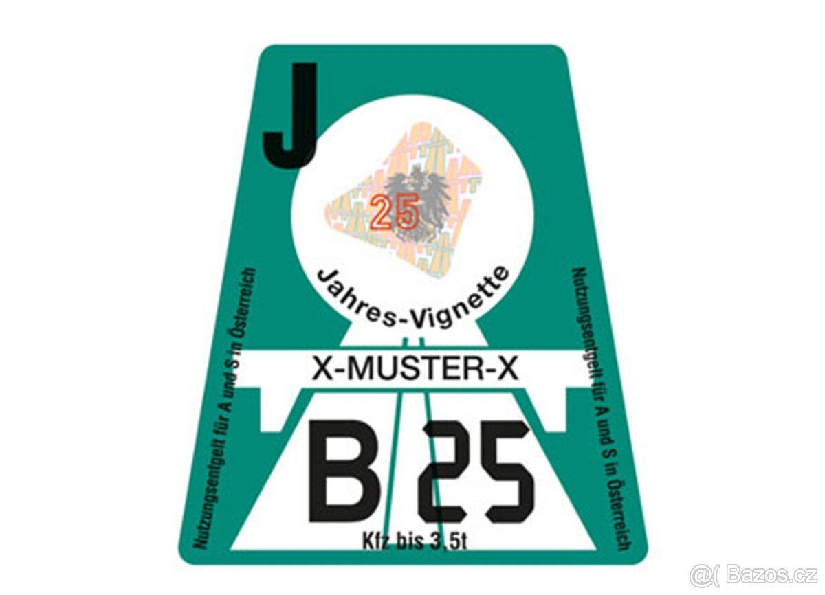 Rakouská dálniční známka 2025 (platná do 31.1.2026)