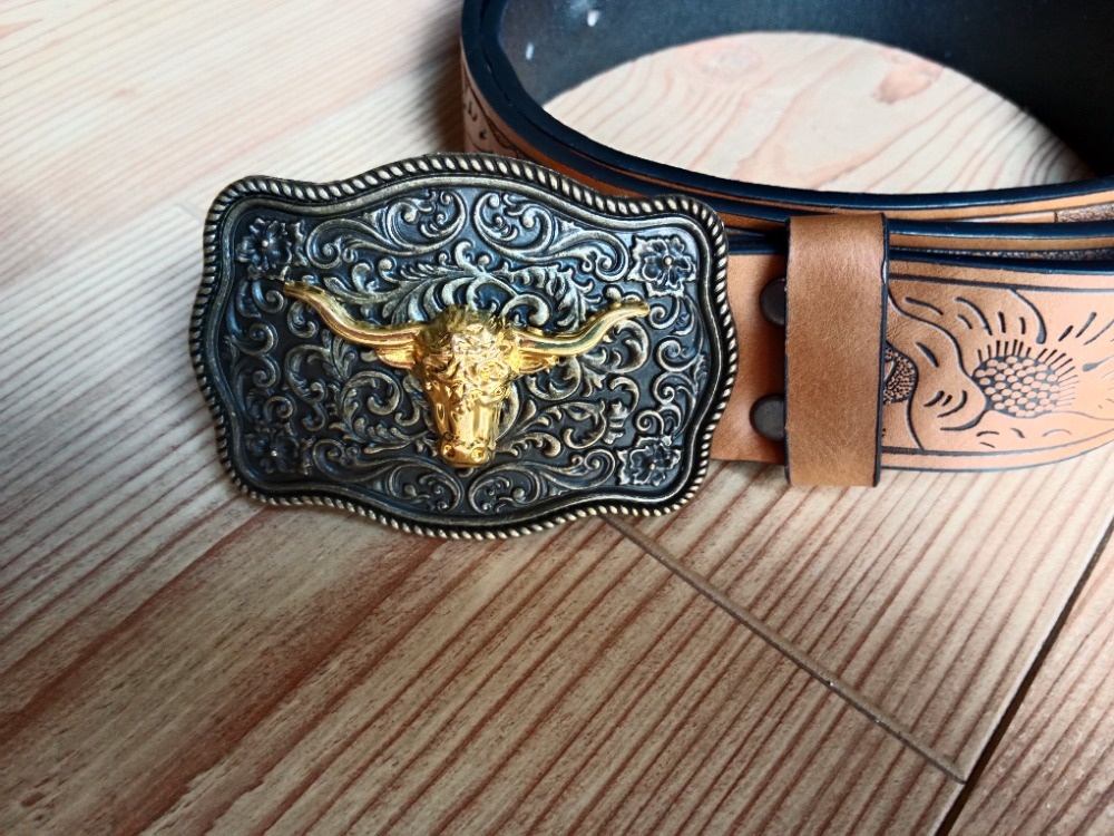 Western opasek buvol světlá hnědá 120cm