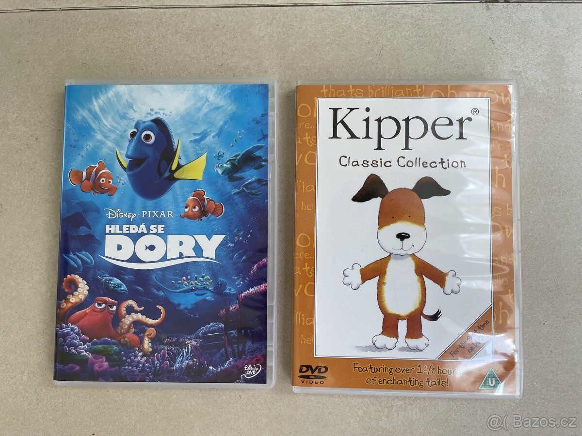 2x dětské DVD Hledá se Dory a Kipper
