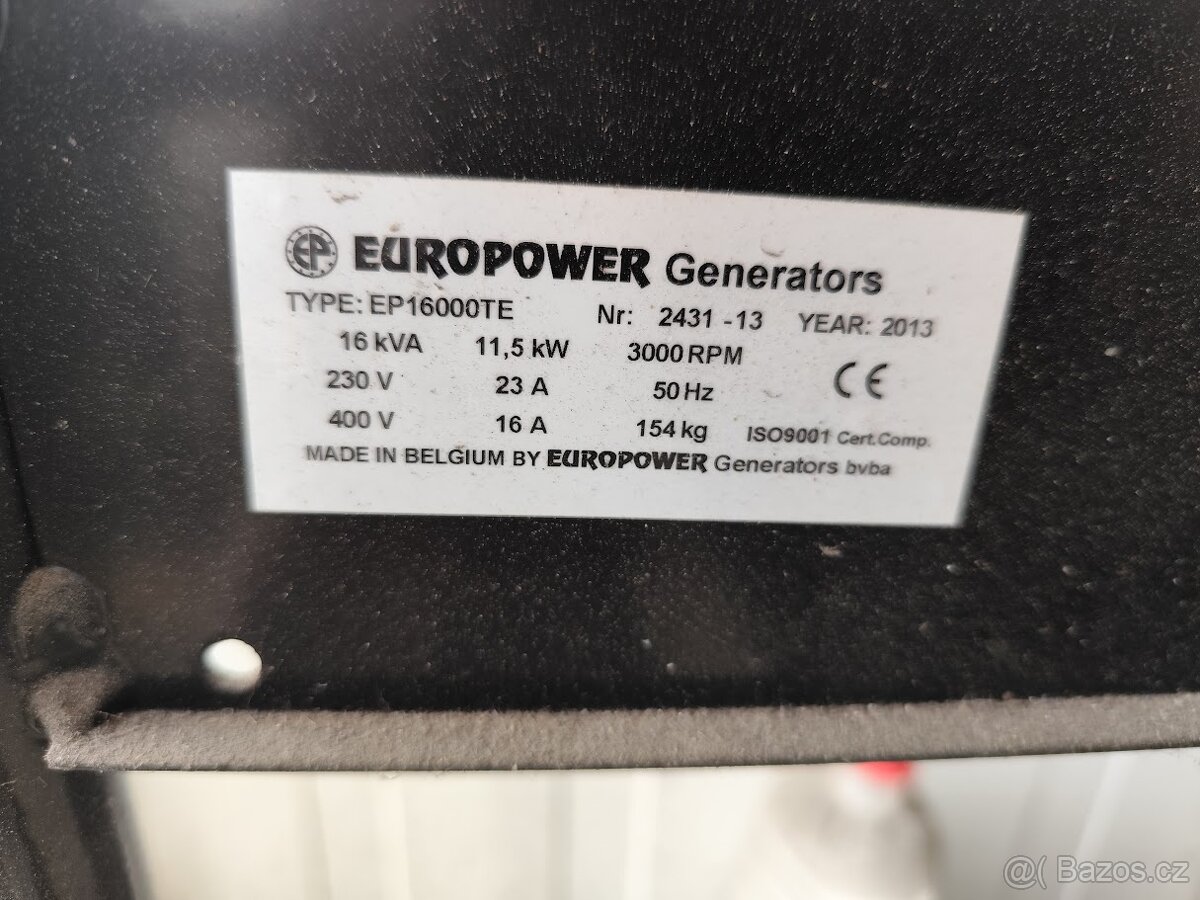 Benzínová stacionární elektrocentrála EUROPOWER EP16000TE