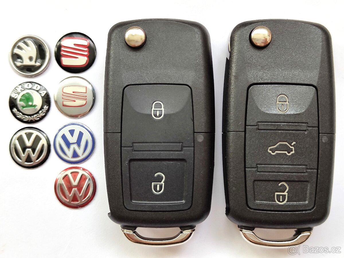 Klíč Škoda Volkswagen Seat 2 / 3 tlačítka. Cena za 1 kus =