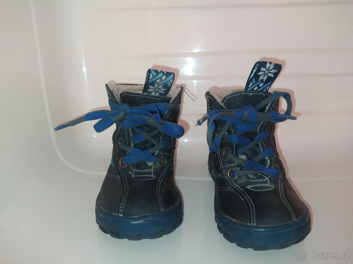 BOTY16_Kožené zimní boty dětské vel. 21