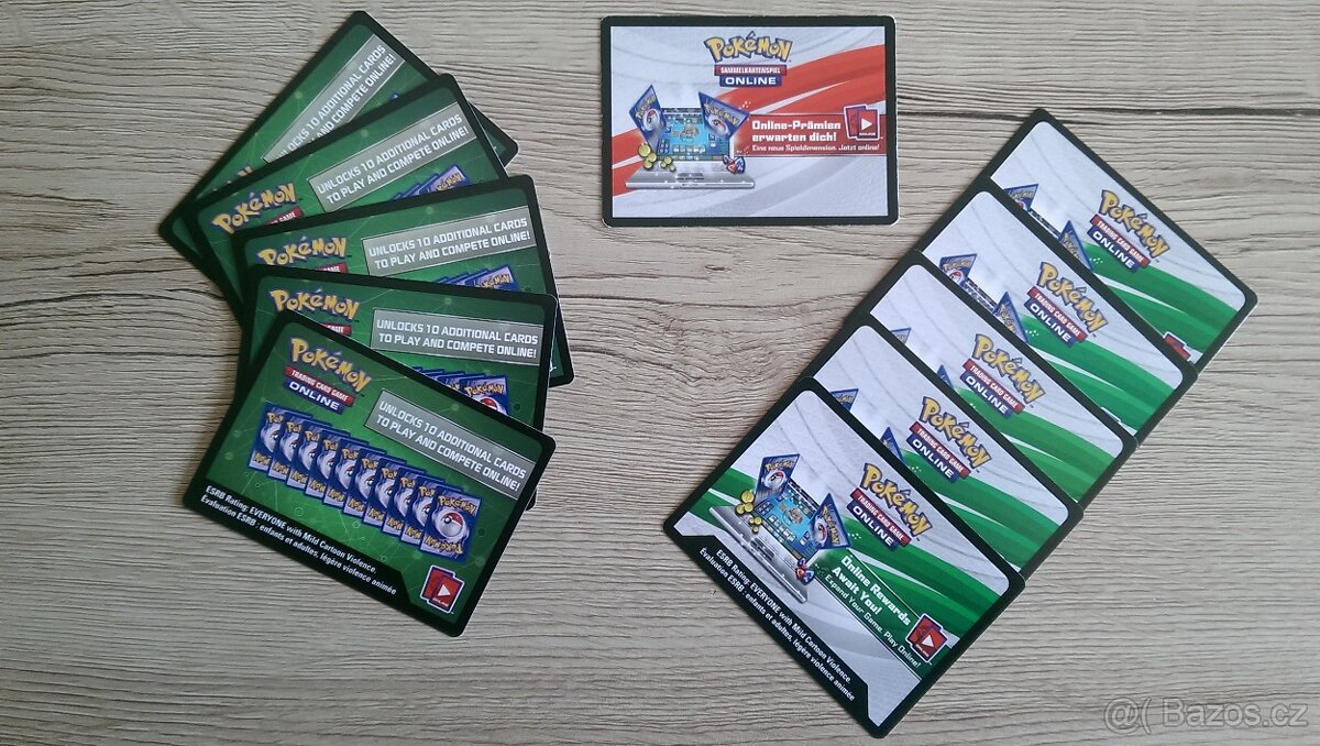 Pokémon nehrané TCG on-line kódy