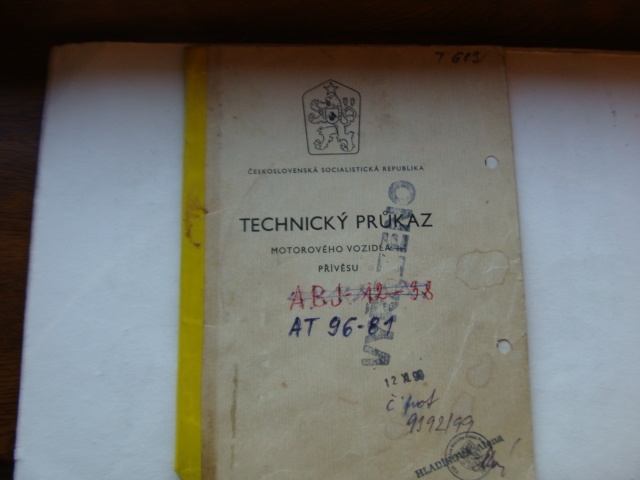 Tatra 603 - technický průkaz
