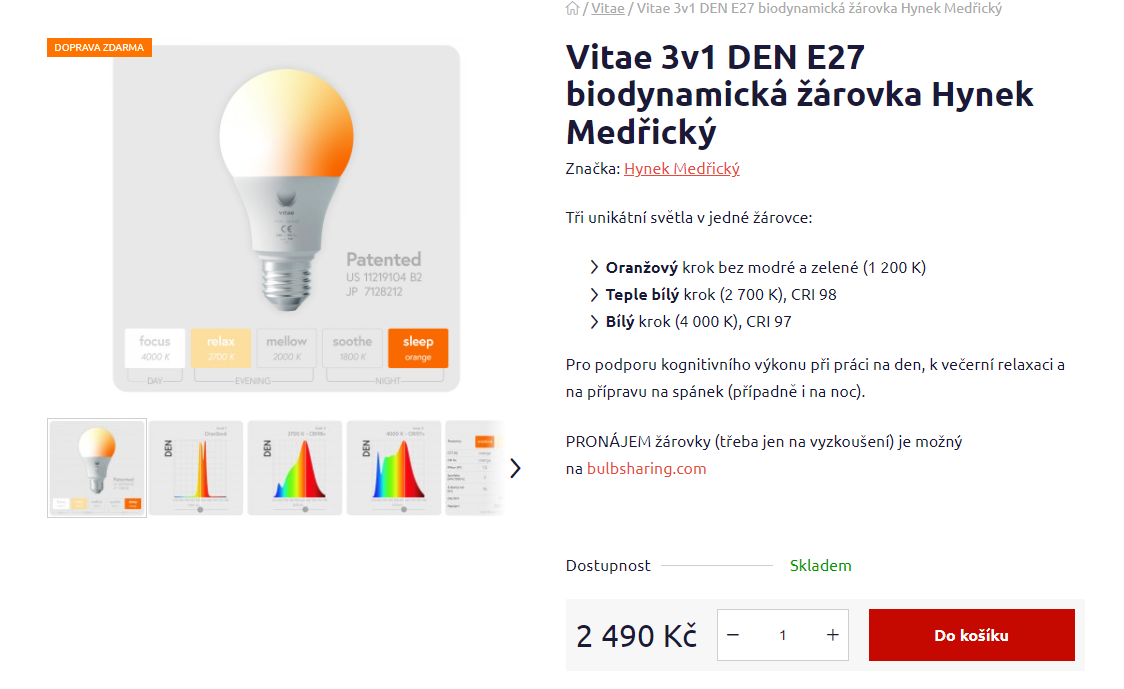 Vitae 3v1 DEN E27 biodynamická žárovka Hynek Medřický