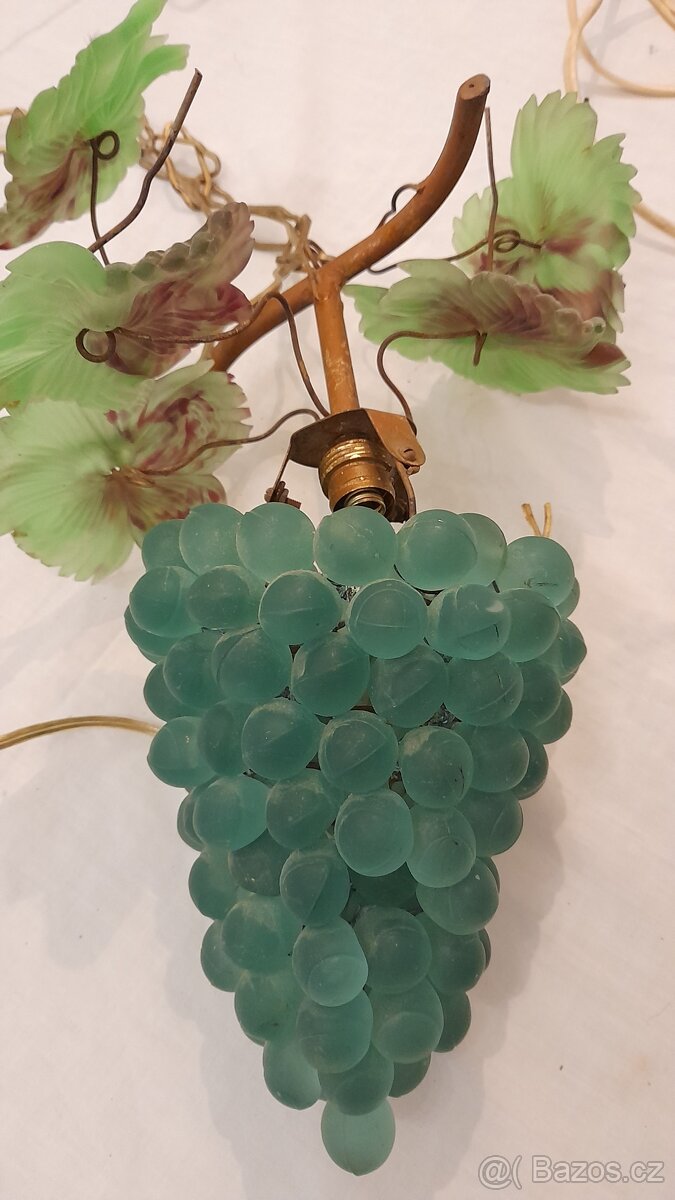 Vintage Art Nouveau Murano Czech Glass Grape Cluster Fruit