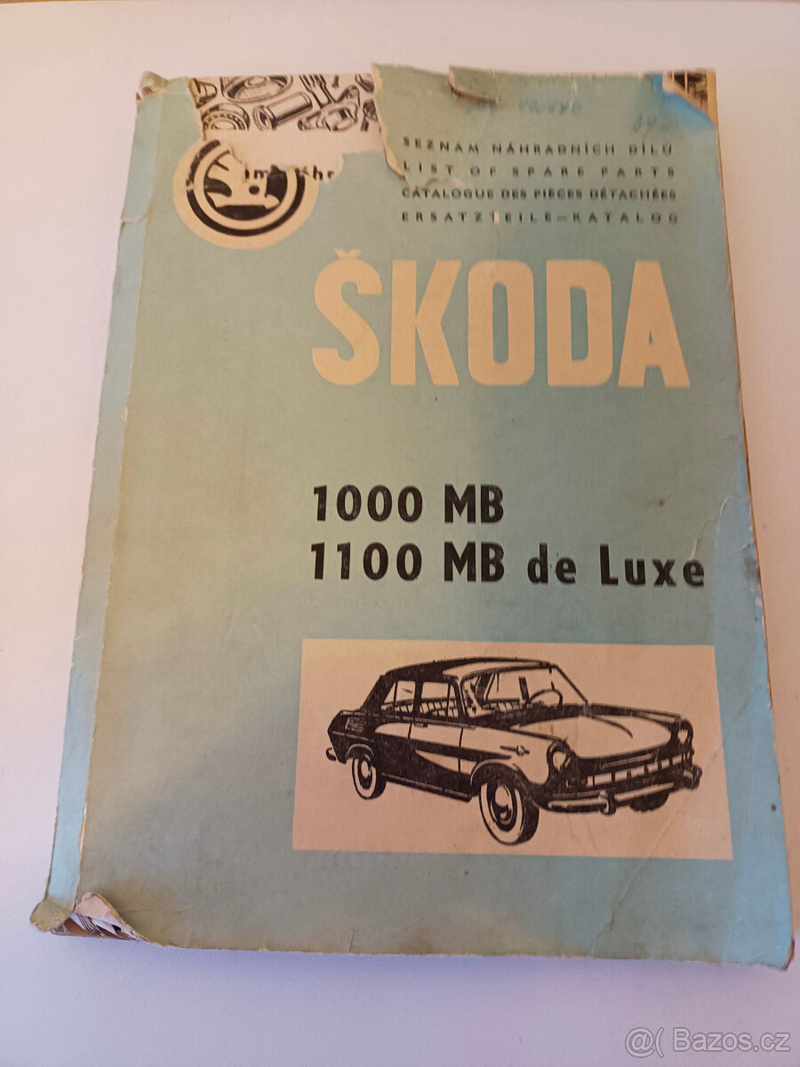Škoda 1000/1100 MB-katalog náhr. dílů