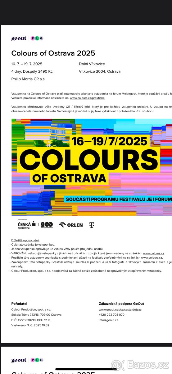 Colours Of Ostrava 2024 vstupenky