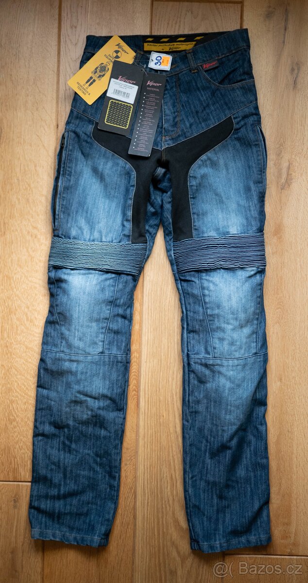 Kalhoty na moto - kevlarové Jeans Viper Warrior s větráním