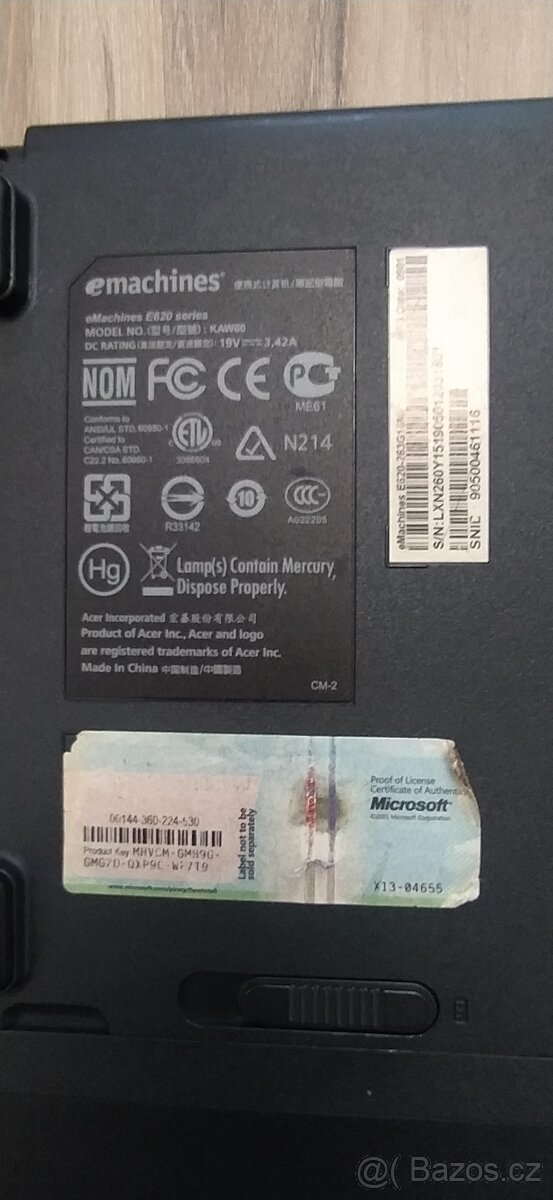 notebook emachines E620