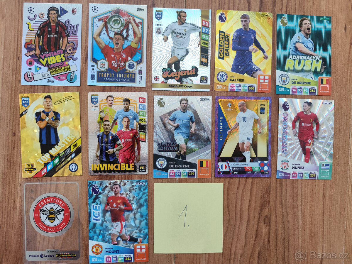 Fotbalové kartičky - vzácnejšie