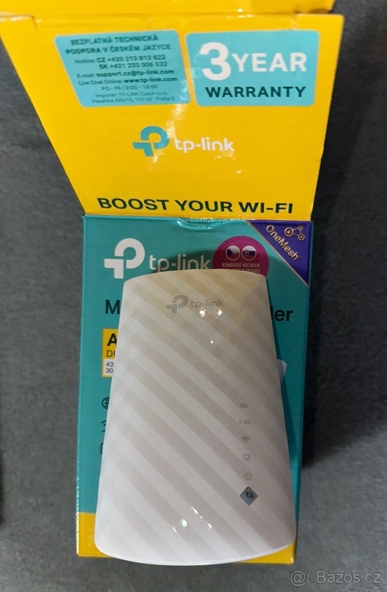 Wi-Fi extender TP-Link RE200 AC750 (RE200) bílý