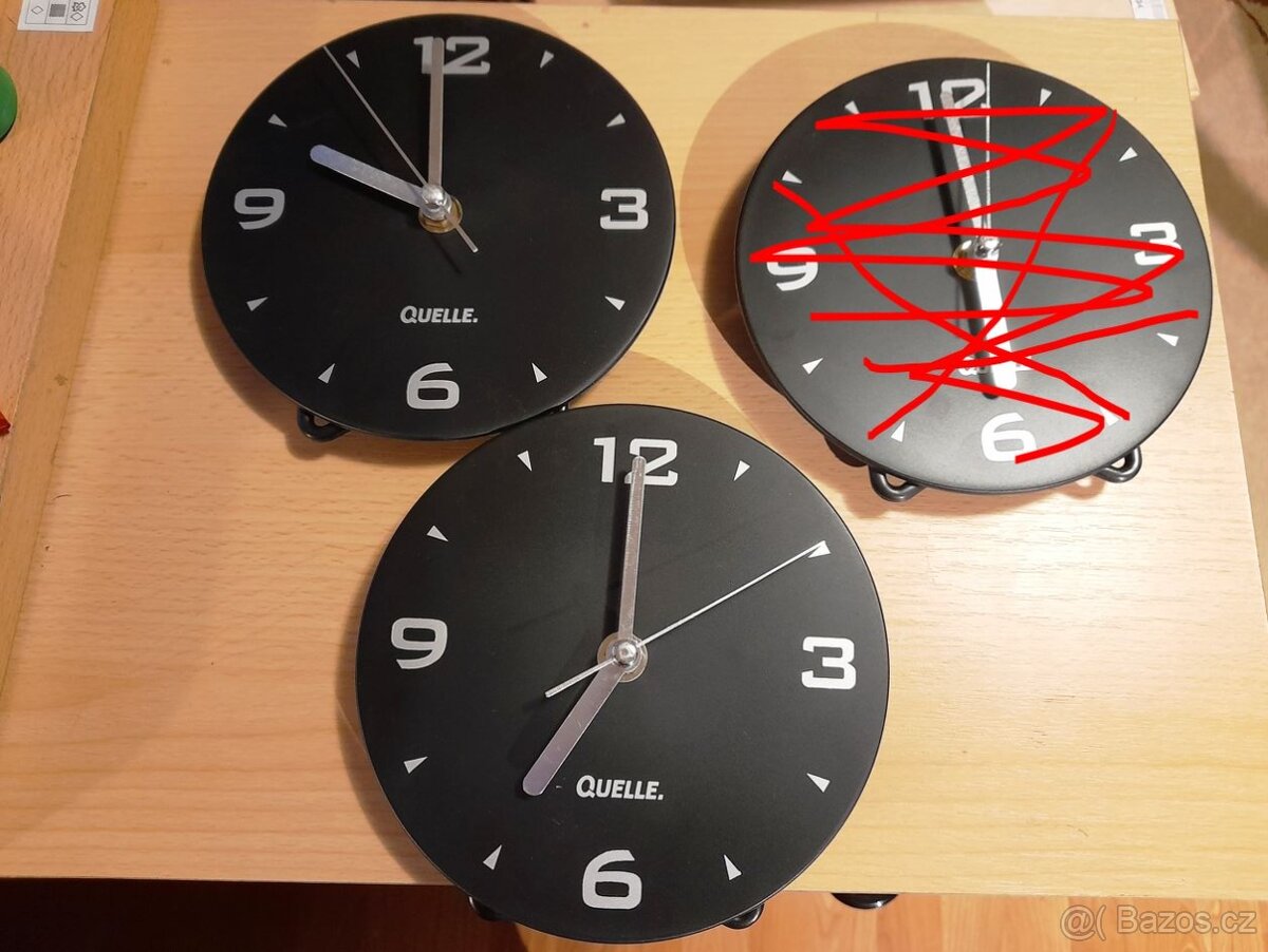 Hodiny zn. Quelle na tužkovou baterii.