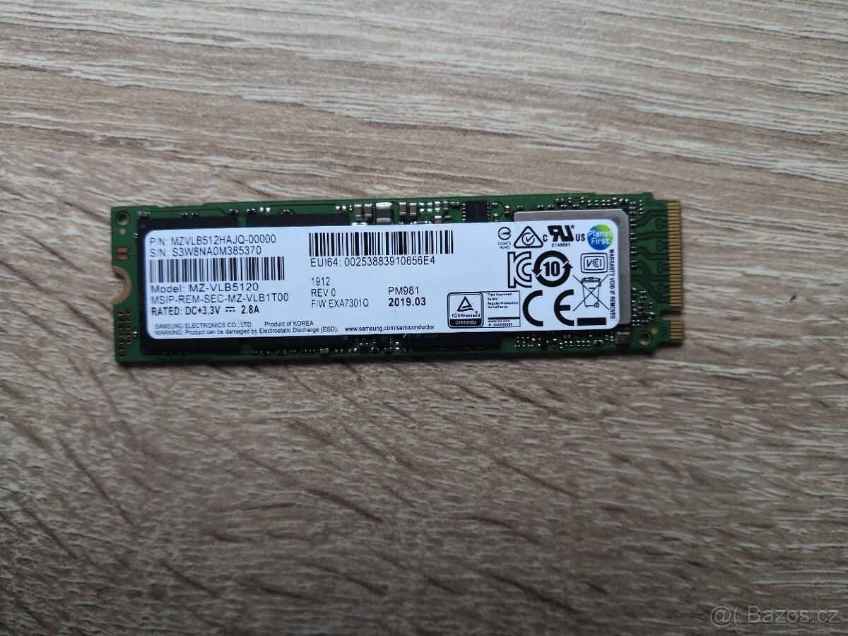 SSD Disk NVMe Samsung 512 Gb