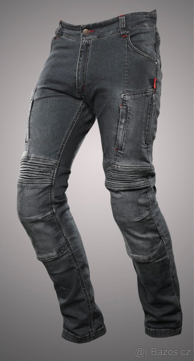 4SR Pánské kevlarové moto jeansy CLUB SPORT grey