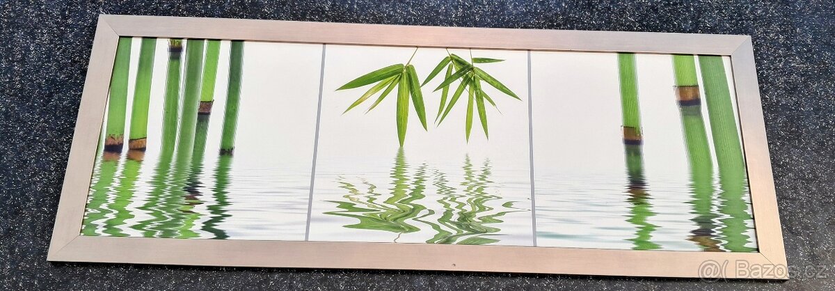 Obraz v hliníkovém rámu bambus a voda