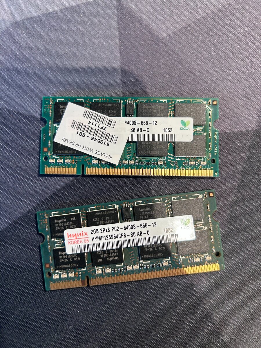 Paměť RAM 4GB (2x2GB), DDR2, 800 MHz