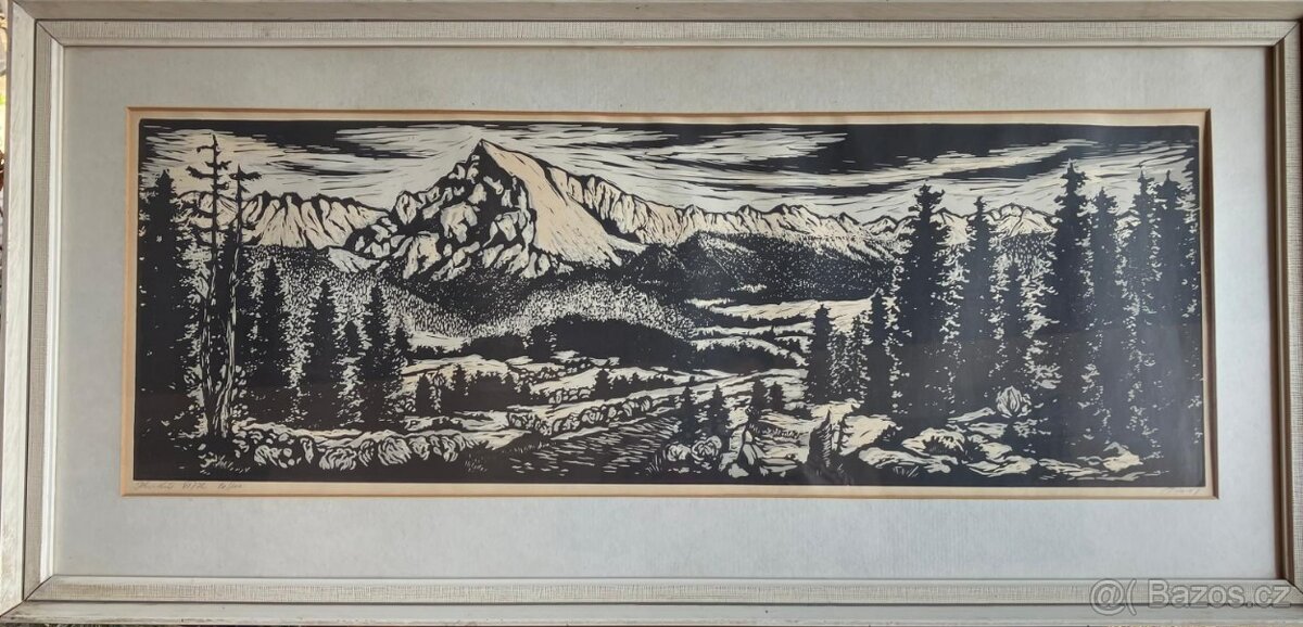obraz Josef Imrich - Kriváň (linoryt)