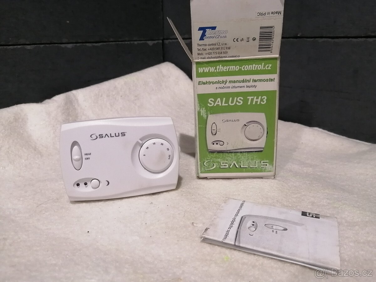 Elektronický manuální termostat.- SALUS TH3