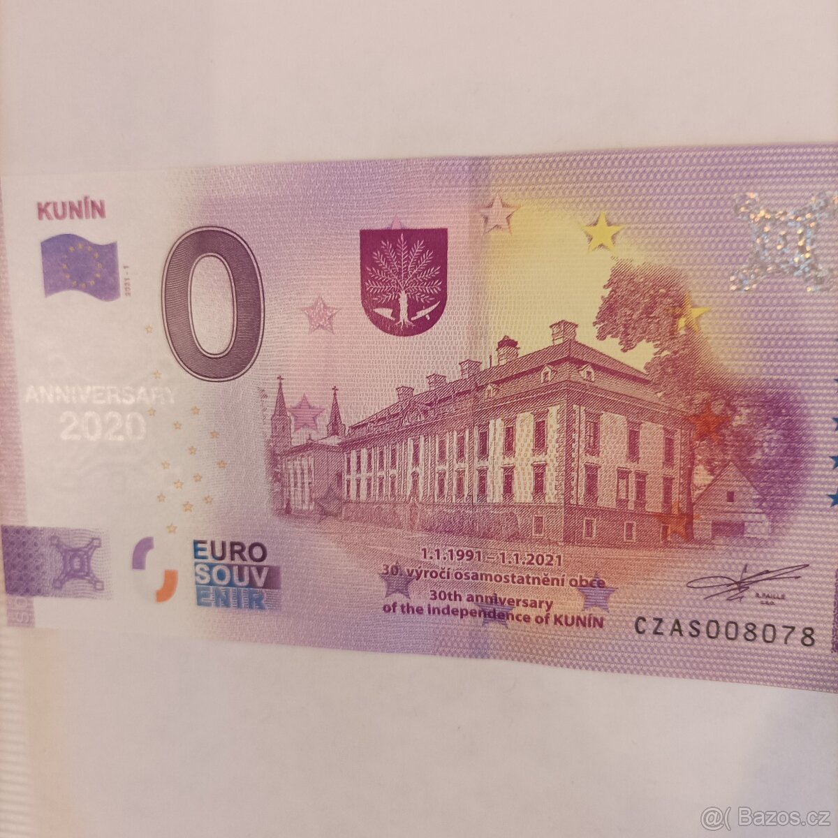 0 euro souvenír obec Kunin Anniversary