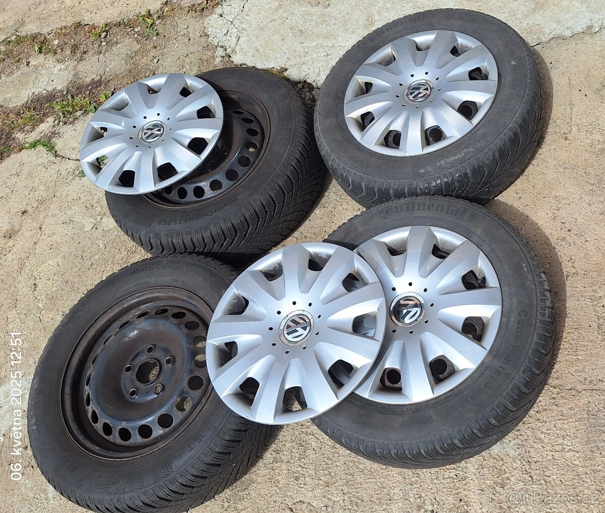 Plech kola vw 15" + poklice