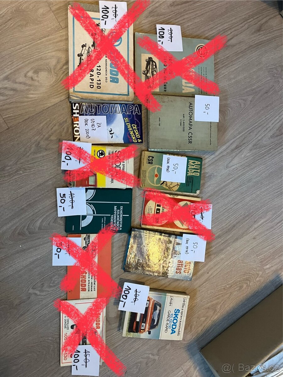 Literatura ke starým autům Škoda, dobové automapy