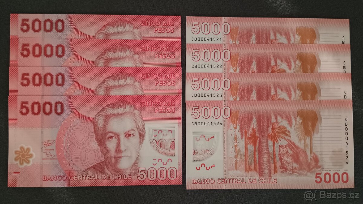 Chile - 5000 Pesos bankovka, 2009, UNC