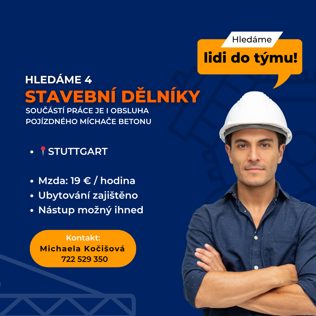 ‼️ HLEDÁME 4 STAVEBNÍ DĚLNÍKY – STUTTGART ‼️