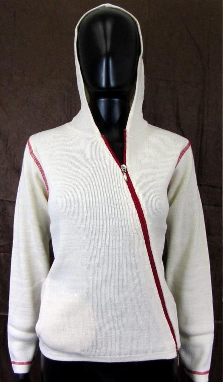 Béžový svetr s kapucí vel.M