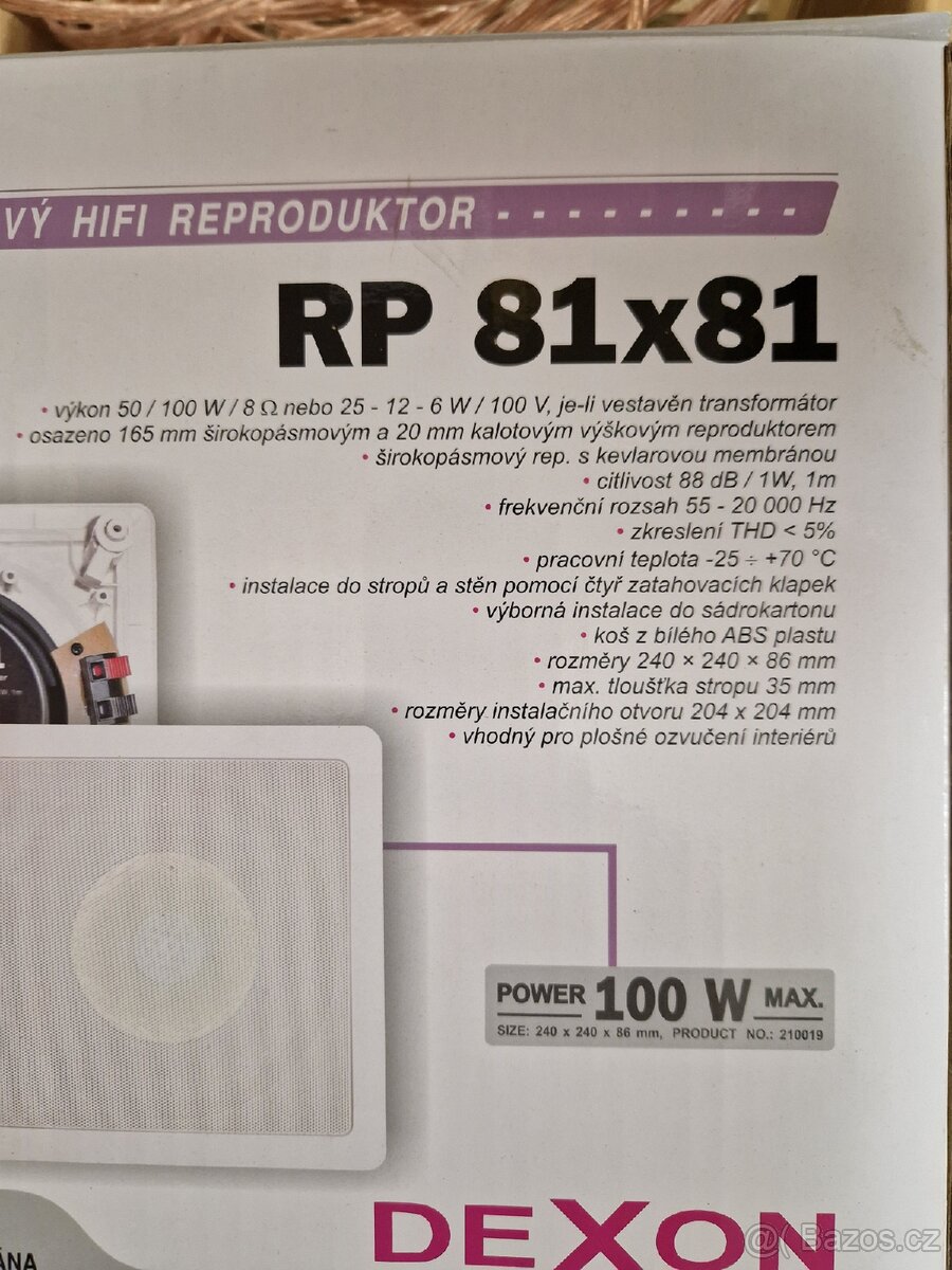 Prodám stropní reproduktory