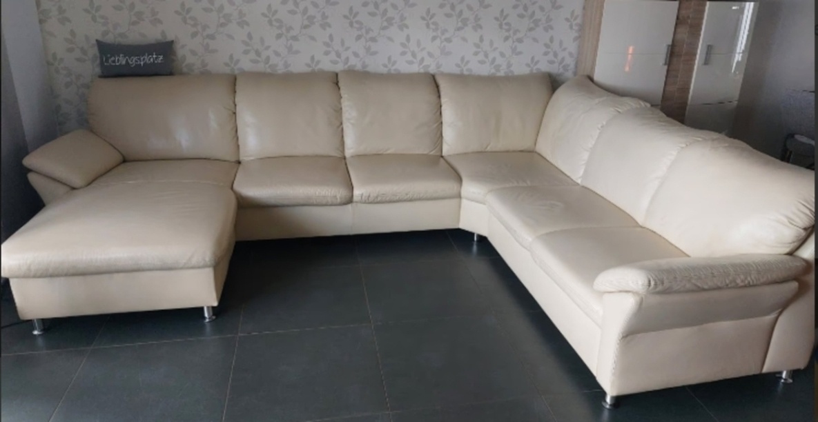 Moderní kožená sedací souprava do U, 4358
