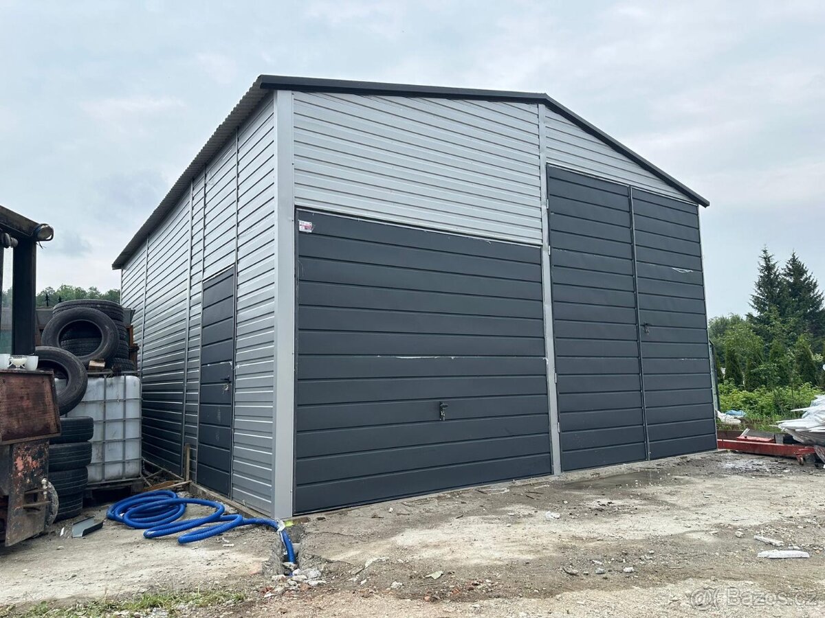 Plechová garáž 6x7m