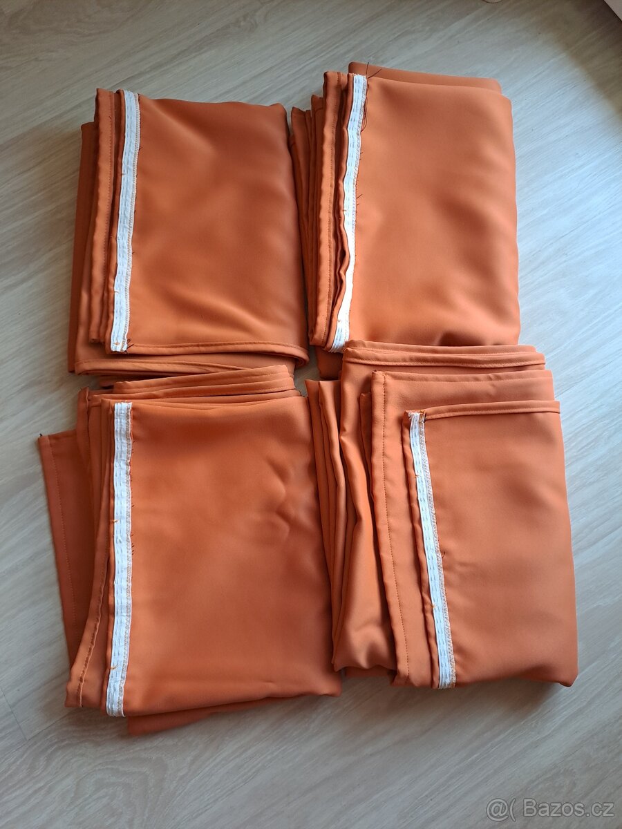 Závěsy zatemňovací blackout oranžové 4 ks