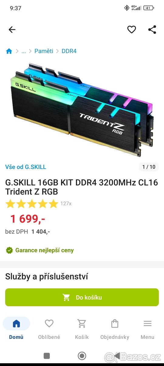 G.SKILL 28GB KIT DDR4 3200MHz CL16 Trident Z RGB