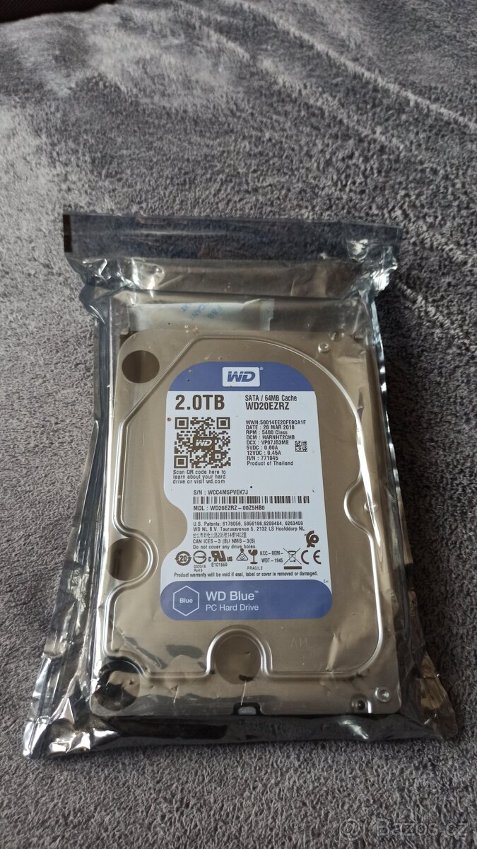 Pevný disk HDD WD Blue 2TB, WD20EZRZ