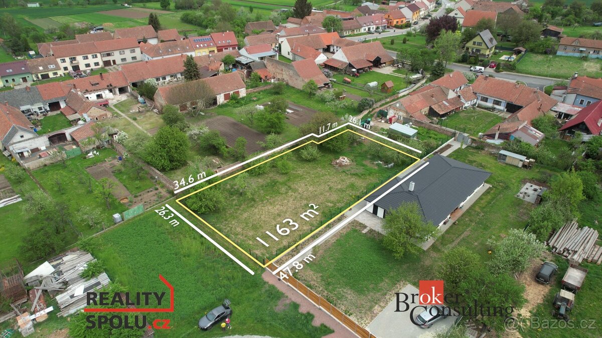 Prodej, pozemky/bydlení, 1163 m2, Malhostovice, Brno-venkov