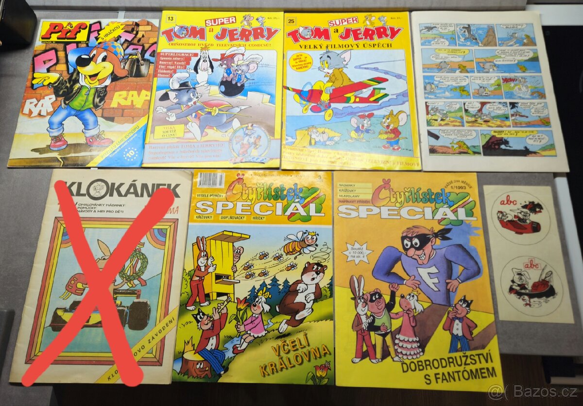 Časopisy ( Čtyřlístek,Tom a Jerry,Pif )