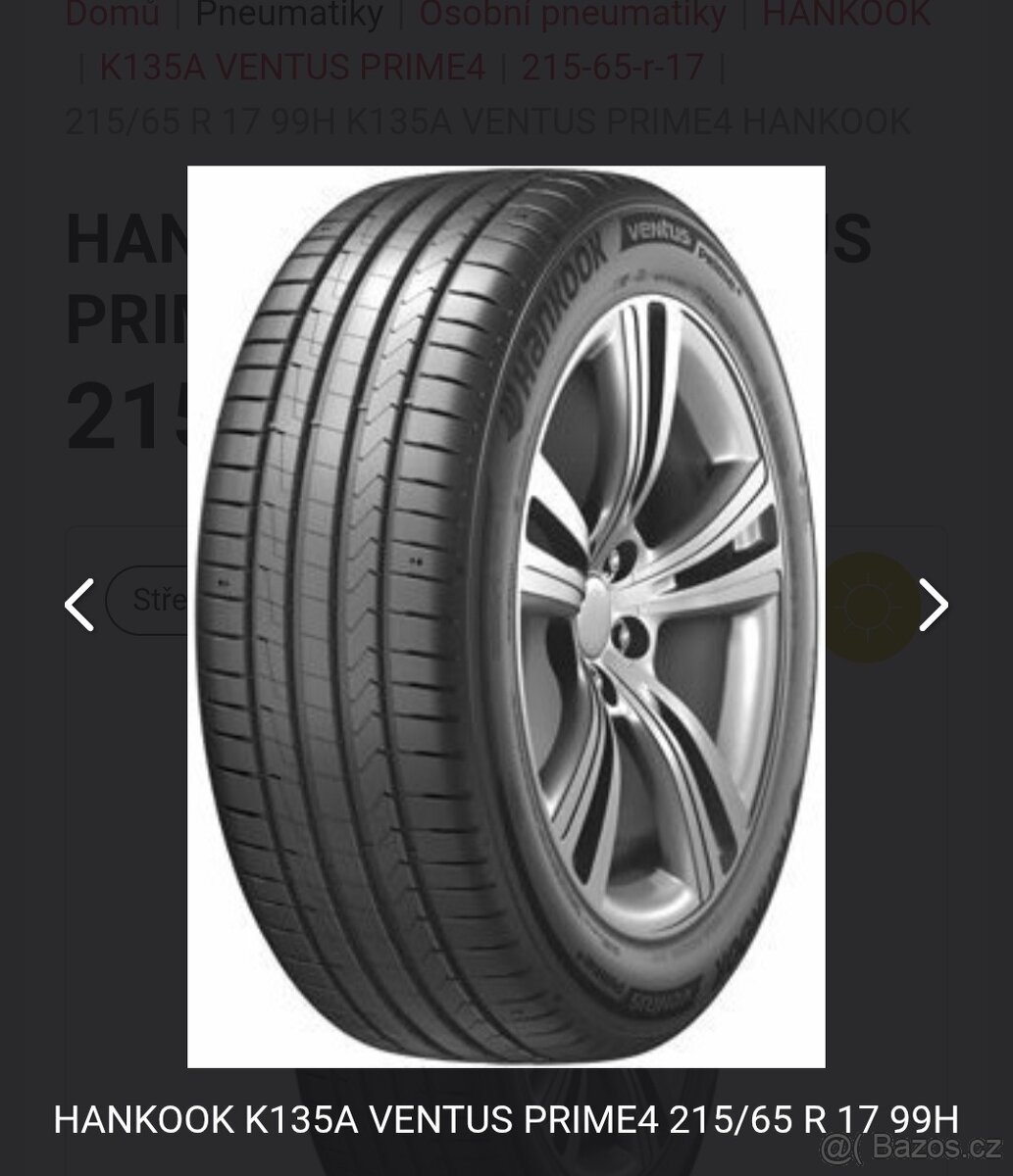Letní pneu 215/65R17
215/65 R 17 99H