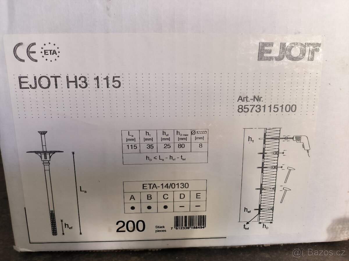 Fasádní hmoždinky EJOT H3 115