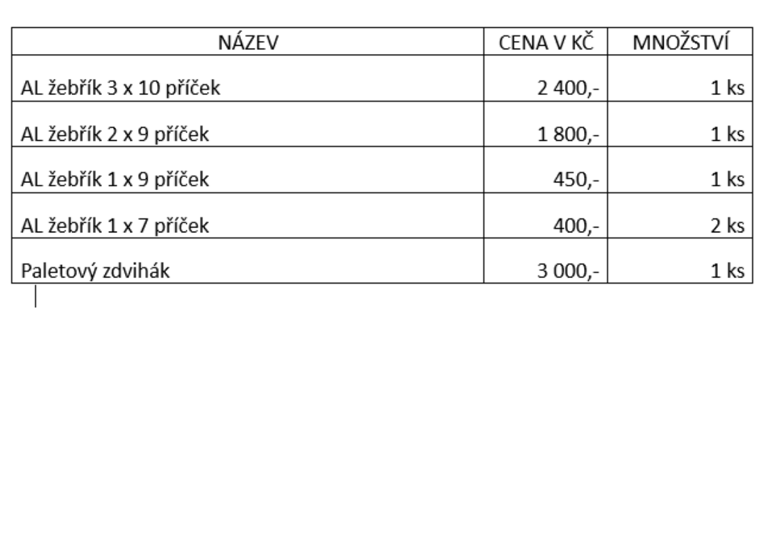 AL žebříky, paletový zdvihák