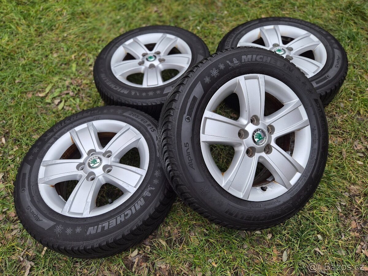 Kompletní zimní ALU kola Škoda PYXIS - 205/60 R15 - 5x112