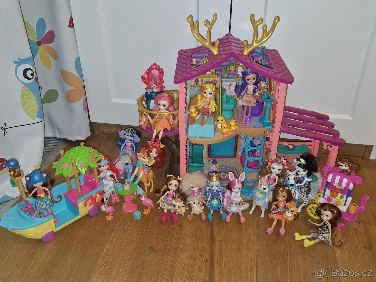 Enchantimals jelení dům + panenky + loď