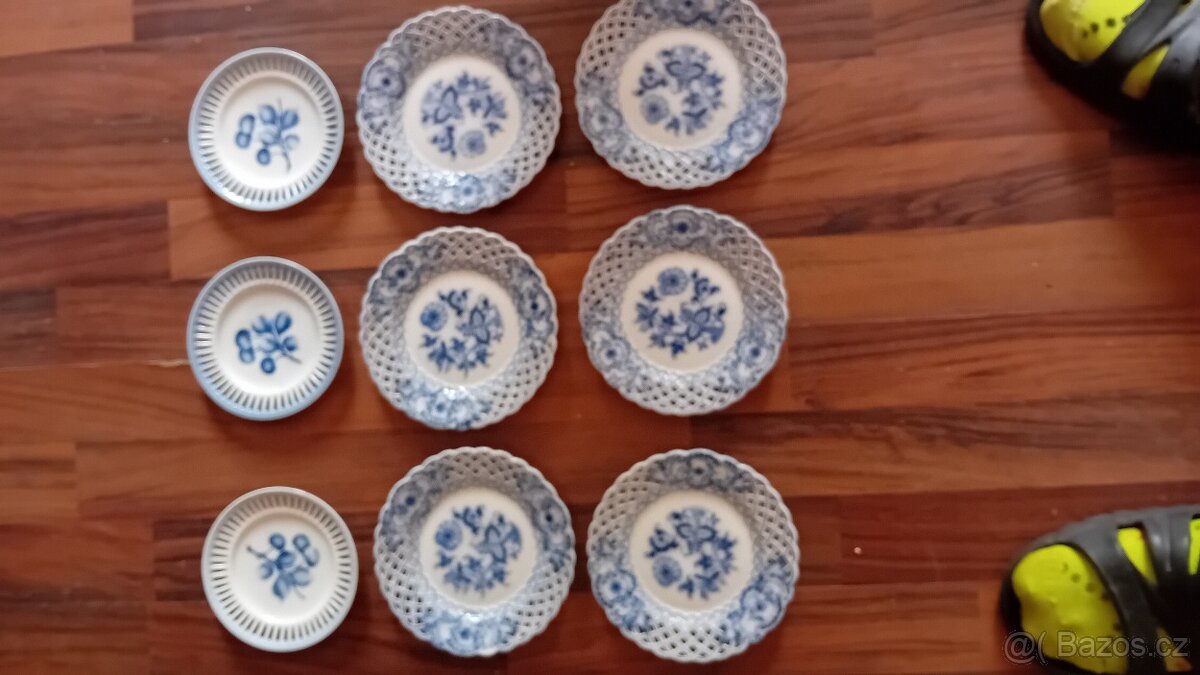 Meissen 6 prolamovaných talířků plus 3 kusy Union k