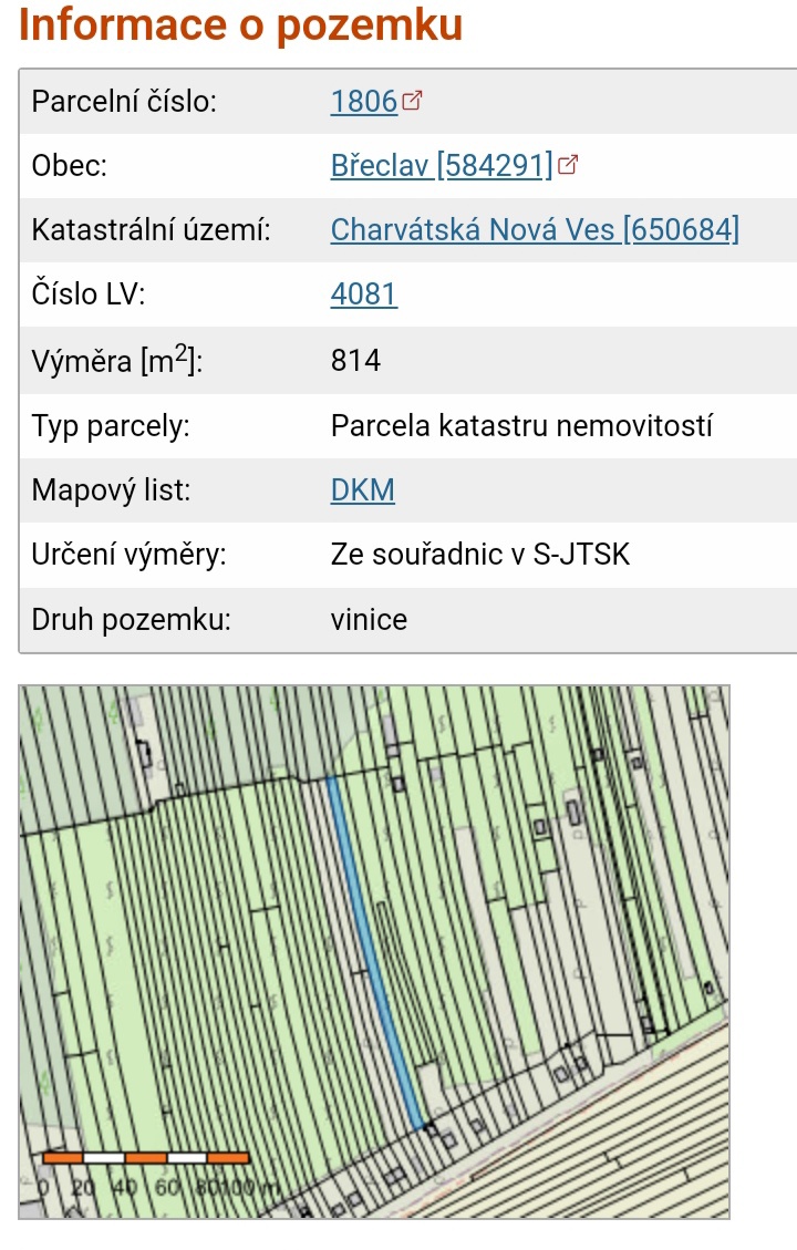 Prodej vinice a zahrady