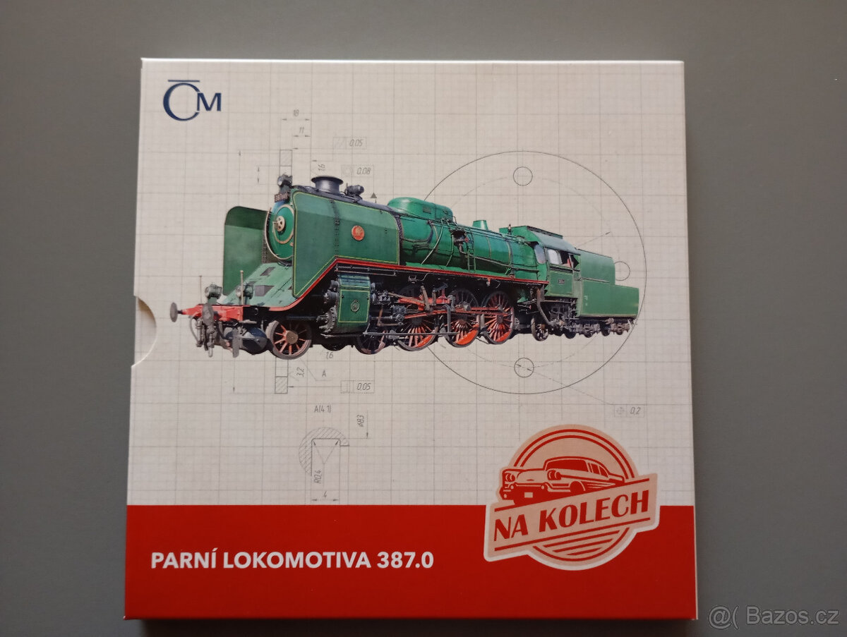 Stříbrná mince Na kolech Parní lokomotiva 387.0 Mikado
